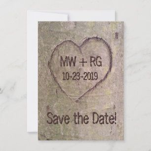 Heart Carved in Tree, Save the Date