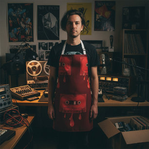 Heart Cassette Tape with Melting Drips Apron