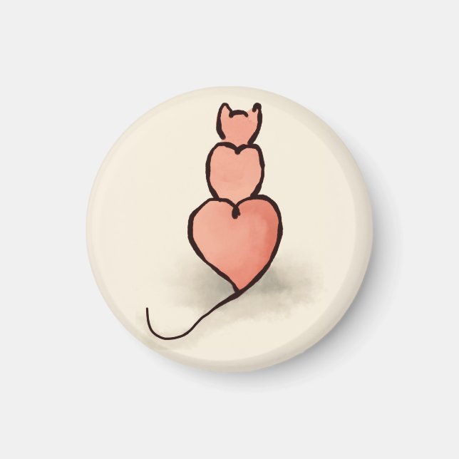 Heart Cat Magnet (Front)
