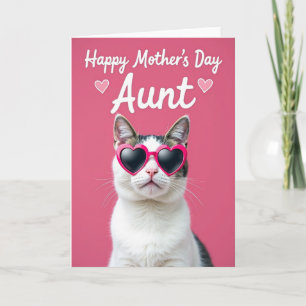 Heart Cat Mothers Day Portrait Card
