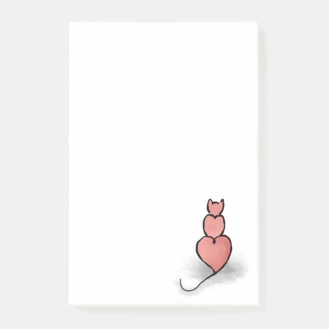 'Heart' Cat Post-it Notes (Front)