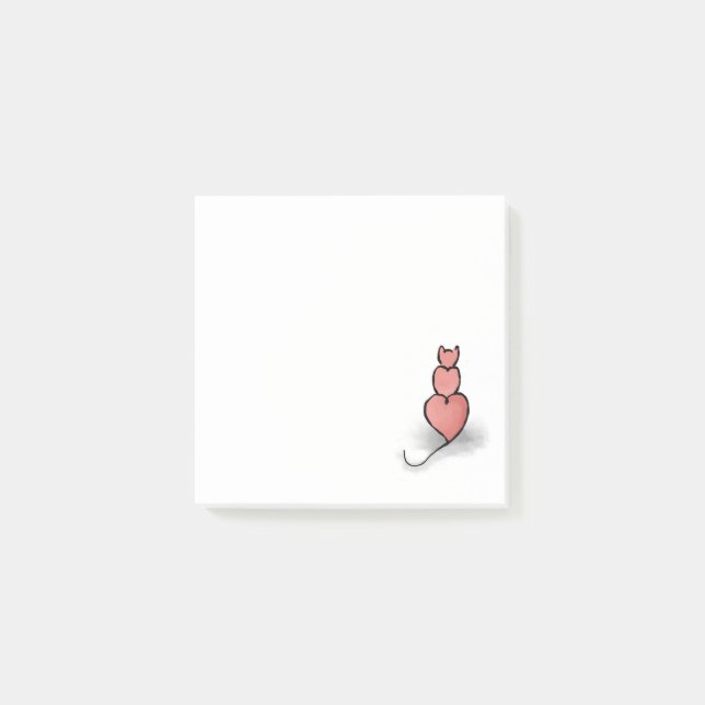'Heart' Cat Post-it Notes (Front)