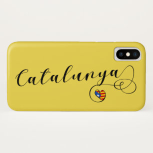 Heart Catalunya Mobile Phone Case, Catalonia iPhone X Case