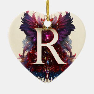 Heart ceramic ornament