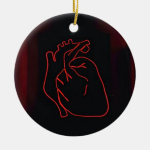 Heart ceramic ornament