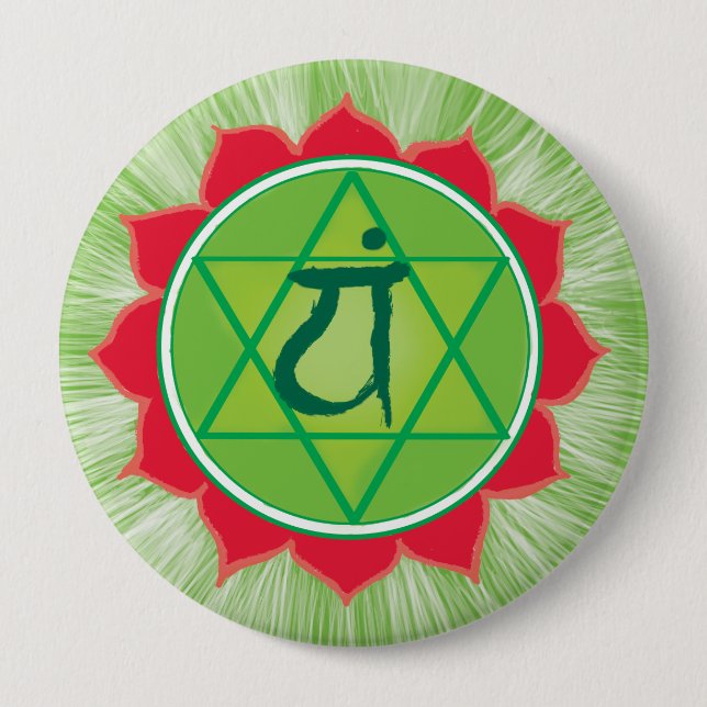 Heart Chakra Anahata Giant Round Badge (Front)