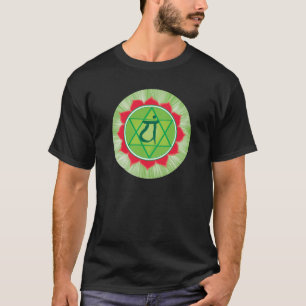 Heart Chakra Anahata Men's Basic T-Shirt, Black T-Shirt