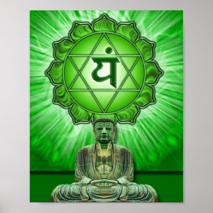 Heart chakra & Buddha Poster