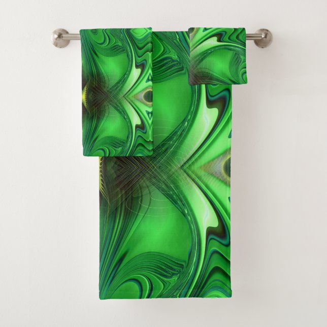 Heart Chakra Energy Repeat Pattern Bath Towel Set (Insitu)