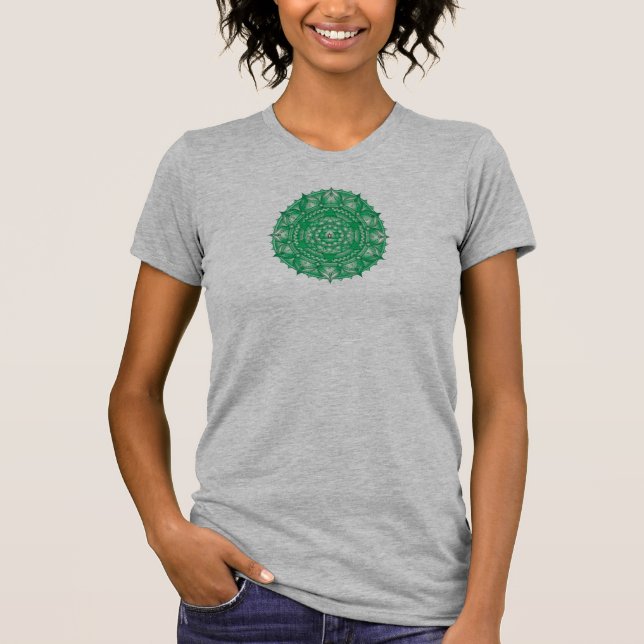 Heart Chakra Green Mandala Womens Tee (Front)
