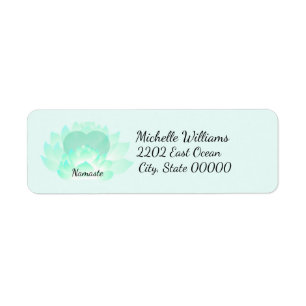 Heart Chakra Lotus Namaste Return Address Label