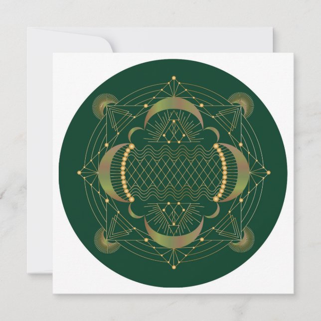 Heart Chakra Shadow Mandala Square Note Card (Front)