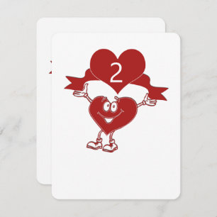 Heart character with table numbers