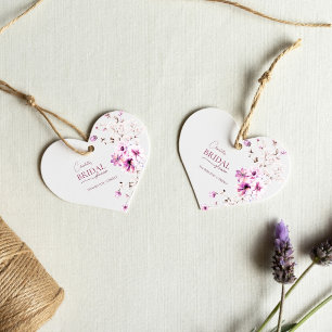 Heart Charming Wildflower Ruby Rose Bridal Shower Favour Tags