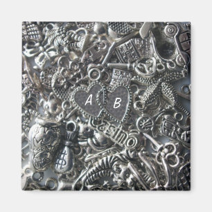 Heart charms magnet