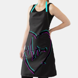 Heart Check All-Over Print Apron