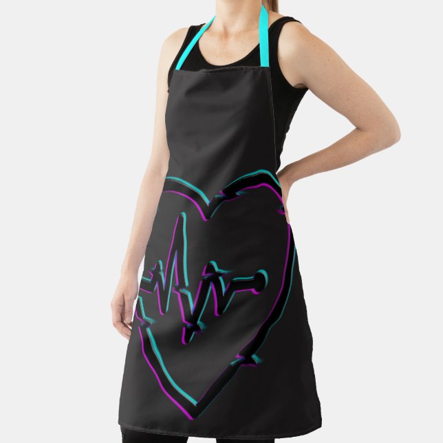 Heart Check All-Over Print Apron (Insitu)
