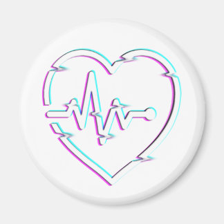 Heart Check Circle Magnet