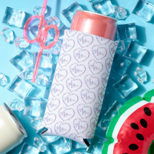 Heart Check Foam Slim Seltzer Can Cooler