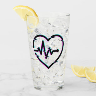 Heart Check Glass Cup