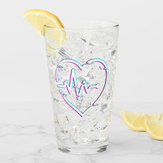 Heart Check Glass Cup (Front Ice)