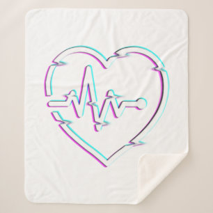 Heart Check Sherpa Blanket