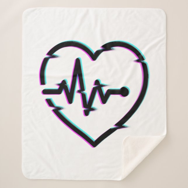 Heart Check Sherpa Blanket (Front)