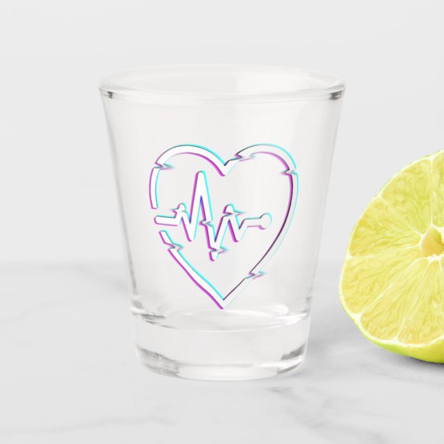 Heart Check Shot glass (Front)