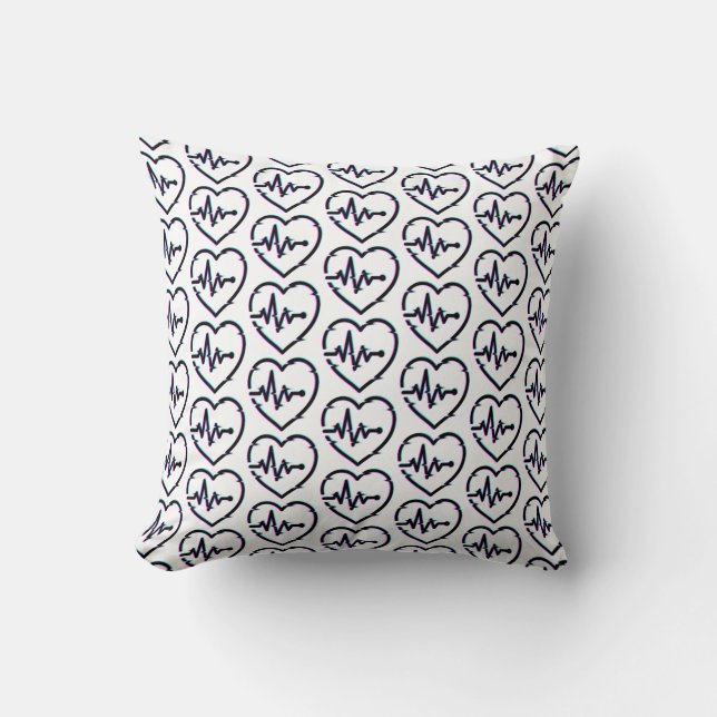 Heart Check Throw Pillow (Front)
