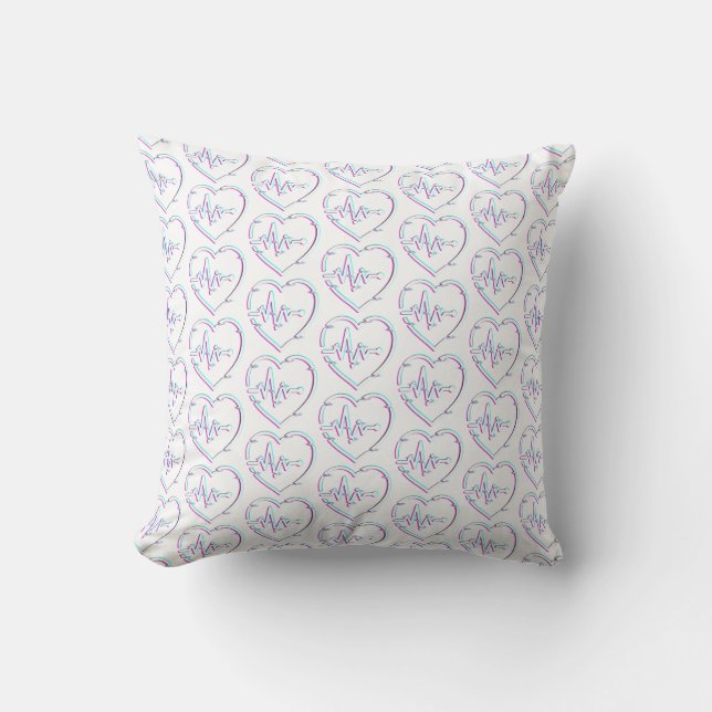 Heart Check Throw Pillow (Front)