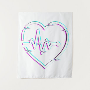 Heart Check Wall Tapestry