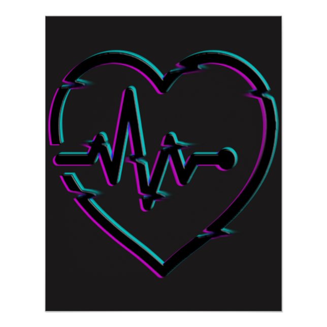 Heart Check Zazzle Glossy Poster (Front)