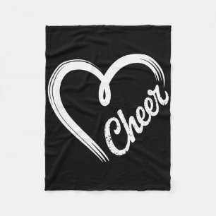 Heart Cheer Cheerleading Cheerleader Fleece Blanket
