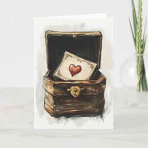 Heart Chest Cute Funny Holiday Card