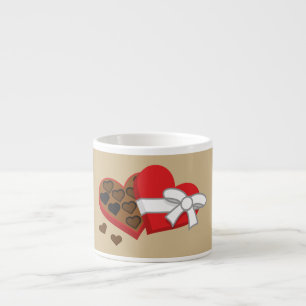 Heart Chocolate Gift Box - Valentine's Day Espresso Cup