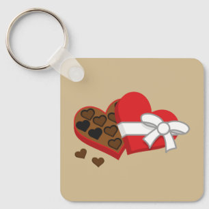 Heart Chocolate Gift Box - Valentine's Day Key Ring