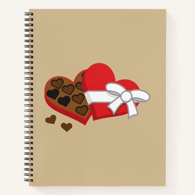 Heart Chocolate Gift Box - Valentine's Day Notebook (Front)