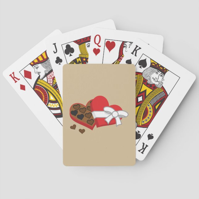 Heart Chocolate Gift Box - Valentine's Day Playing Cards (Back)