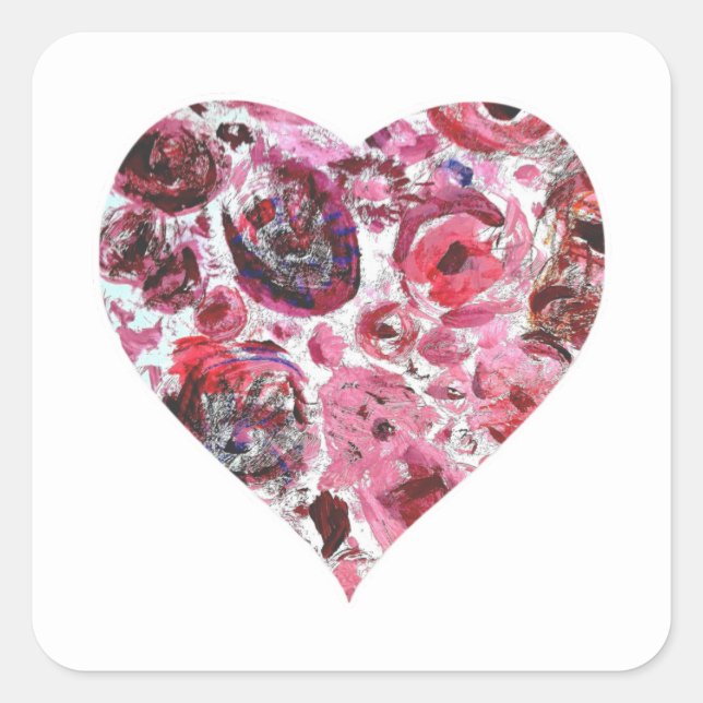 Heart Classic Square Stickers (Front)