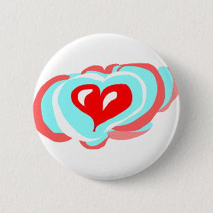 Heart Cloud 6 Cm Round Badge