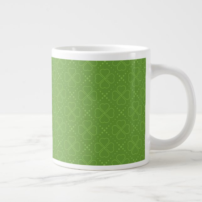 Heart Clover Pattern Large Coffee Mug (Right)