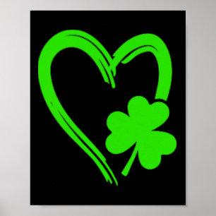Heart Clover St Patricks Day Men Women St. Patrick Poster