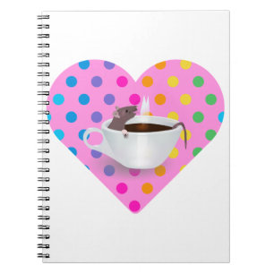 heart coffee mouse notebook