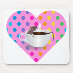 heart coffee mouse pad