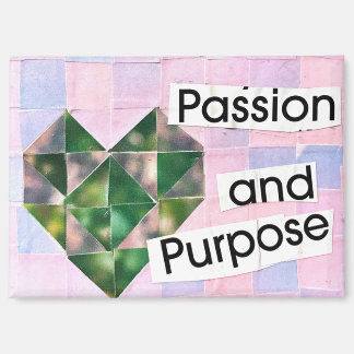 Heart Collage Art Pink Purple Boho Romantic Magnet