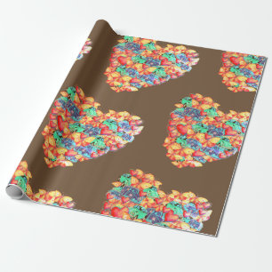 Heart Collage Art Wrapping Paper, Valentine Wrapping Paper