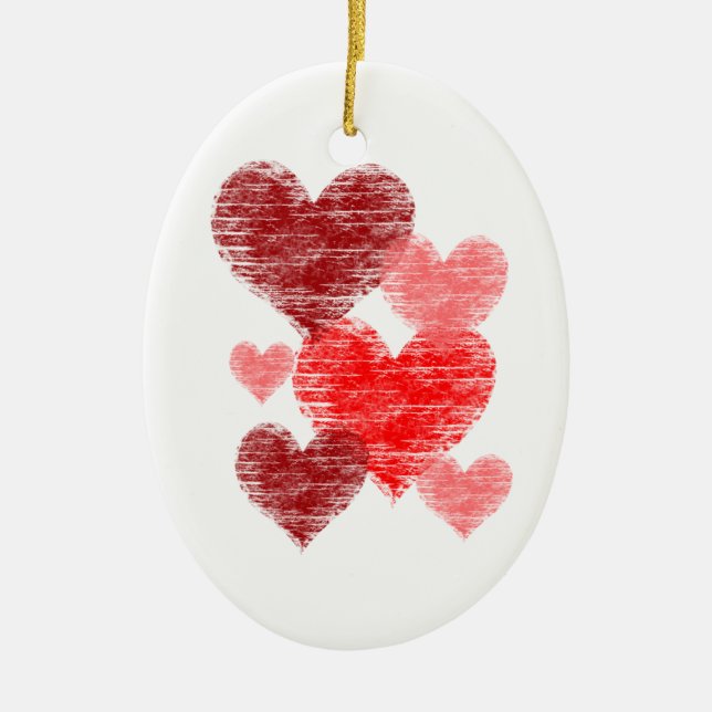 Heart Collage Ceramic Tree Decoration (Front)