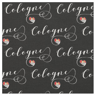 Heart Cologne Flag, Köln, Germany Fabric