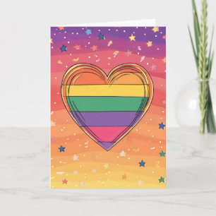 Heart Colourful Rainbow Holiday Card