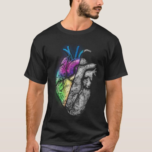 Heart Colourful Realistic Pullover Hoodie (Front)